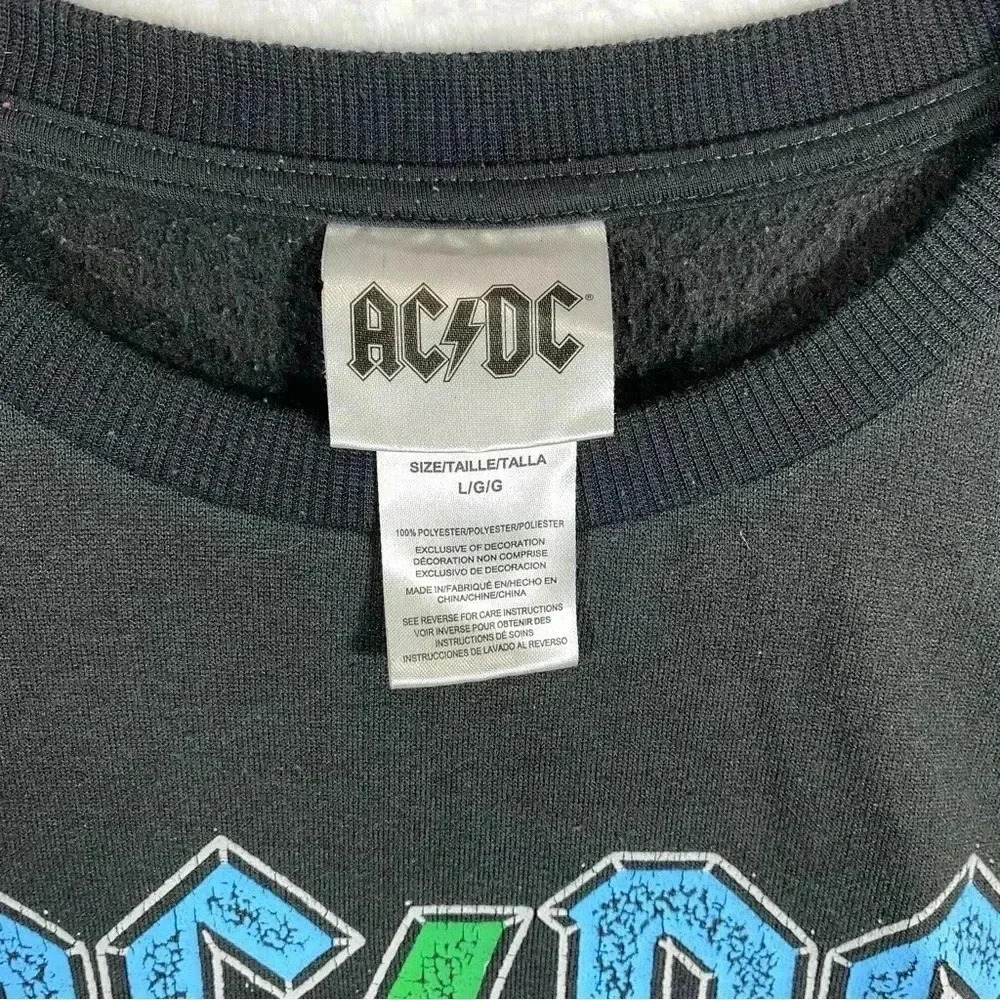 AC/DC Blow Up Your Video Women’s Dark Grey Crew Neck Pullover Sweatshirt L - Picture 2 of 8